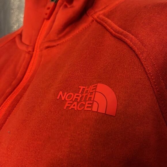 The North Face morningside orange red full zip up windfall fleece lined jacket - Picture 3 of 7